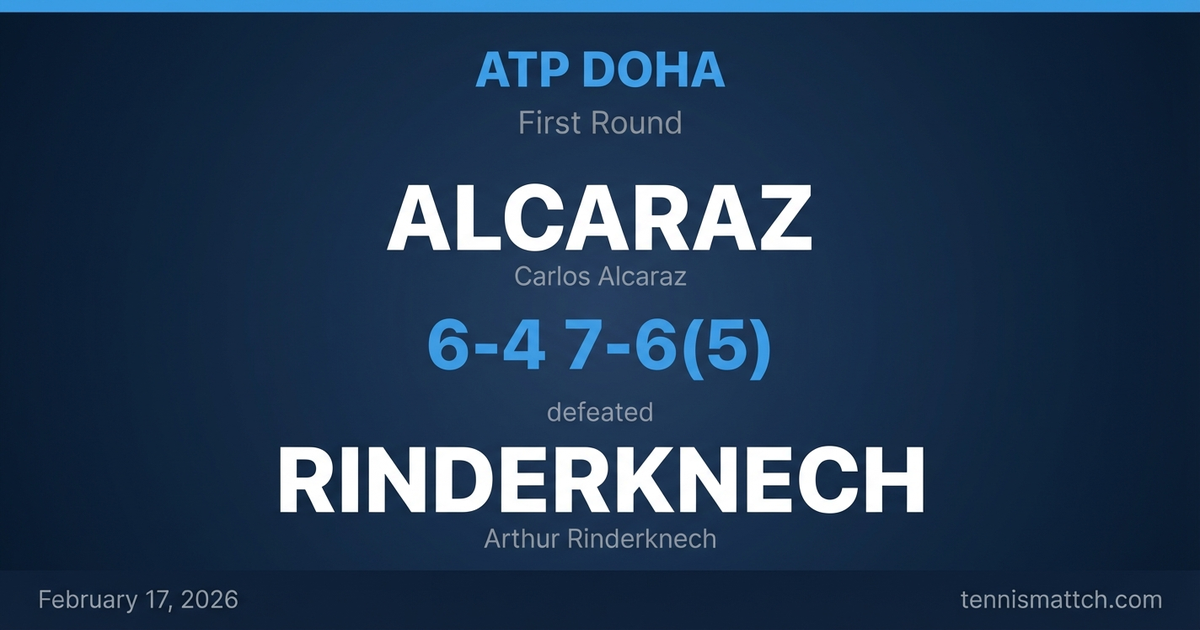 Carlos Alcaraz vs Arthur Rinderknech — ATP Doha 2026
