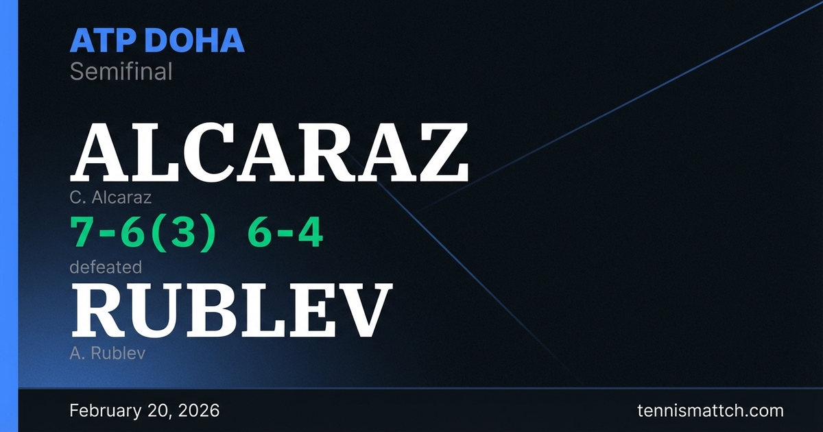 C. Alcaraz vs A. Rublev — ATP Doha 2026