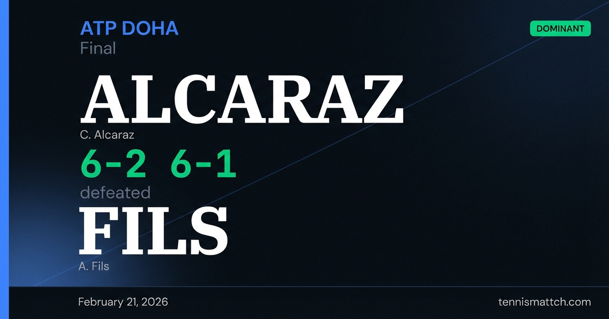 C. Alcaraz vs A. Fils — ATP Doha 2026