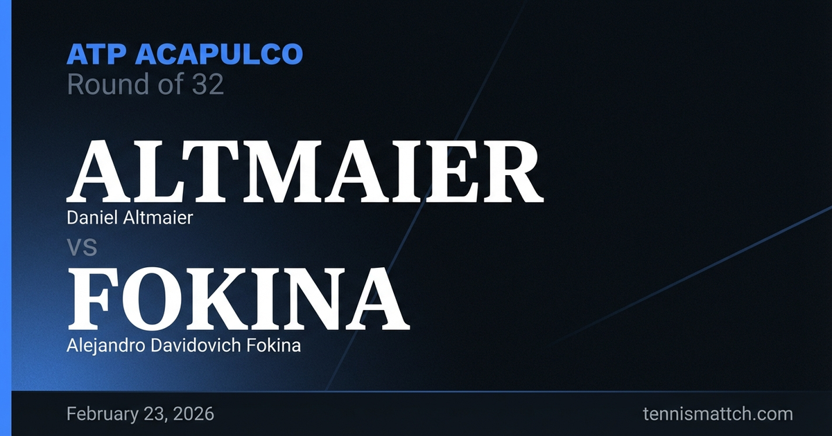 Daniel Altmaier vs Alejandro Davidovich Fokina — ATP Acapulco 2026 Preview