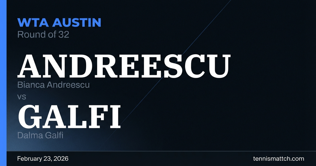 Bianca Andreescu vs Dalma Galfi — WTA Austin 2026 Preview
