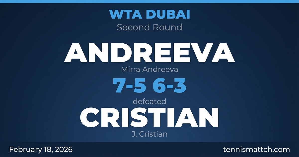 Mirra Andreeva vs J. Cristian — WTA Dubai 2026