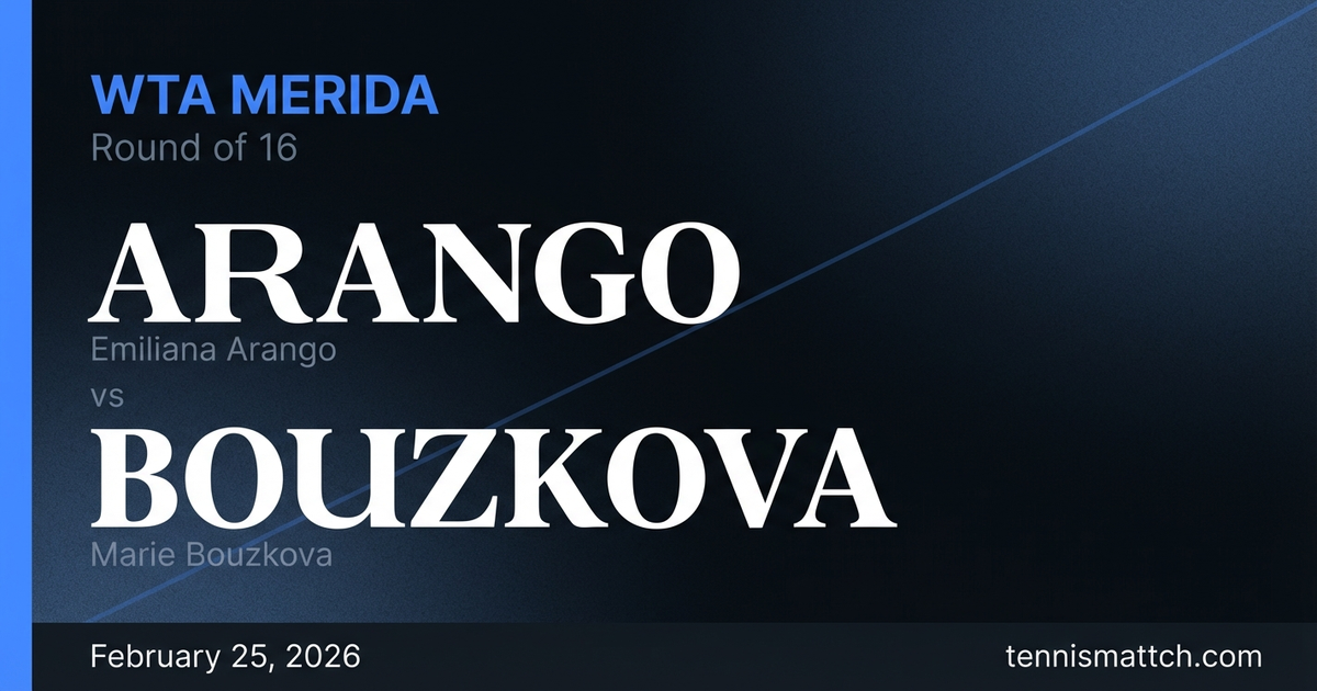 Emiliana Arango vs Marie Bouzkova — WTA Merida 2026 Preview