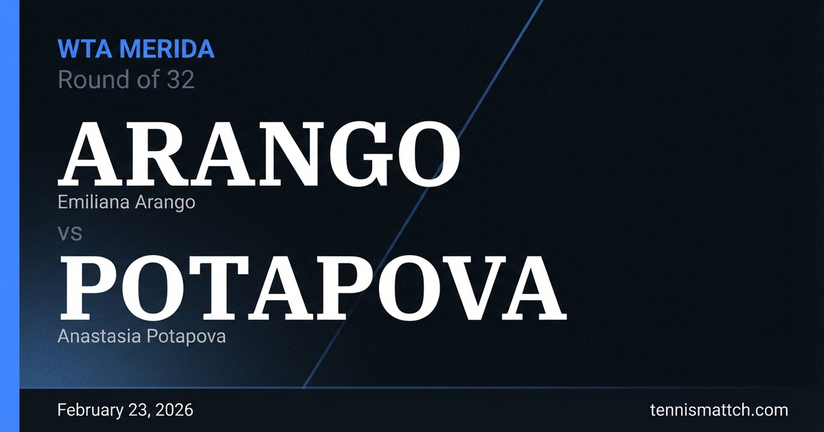 Emiliana Arango vs Anastasia Potapova — WTA Merida 2026 Preview