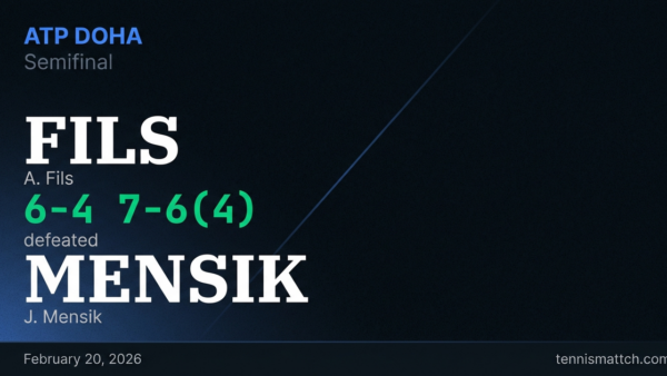 A. Fils vs J. Mensik — ATP Doha 2026