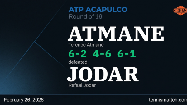 Terence Atmane vs Rafael Jodar — ATP Acapulco 2026