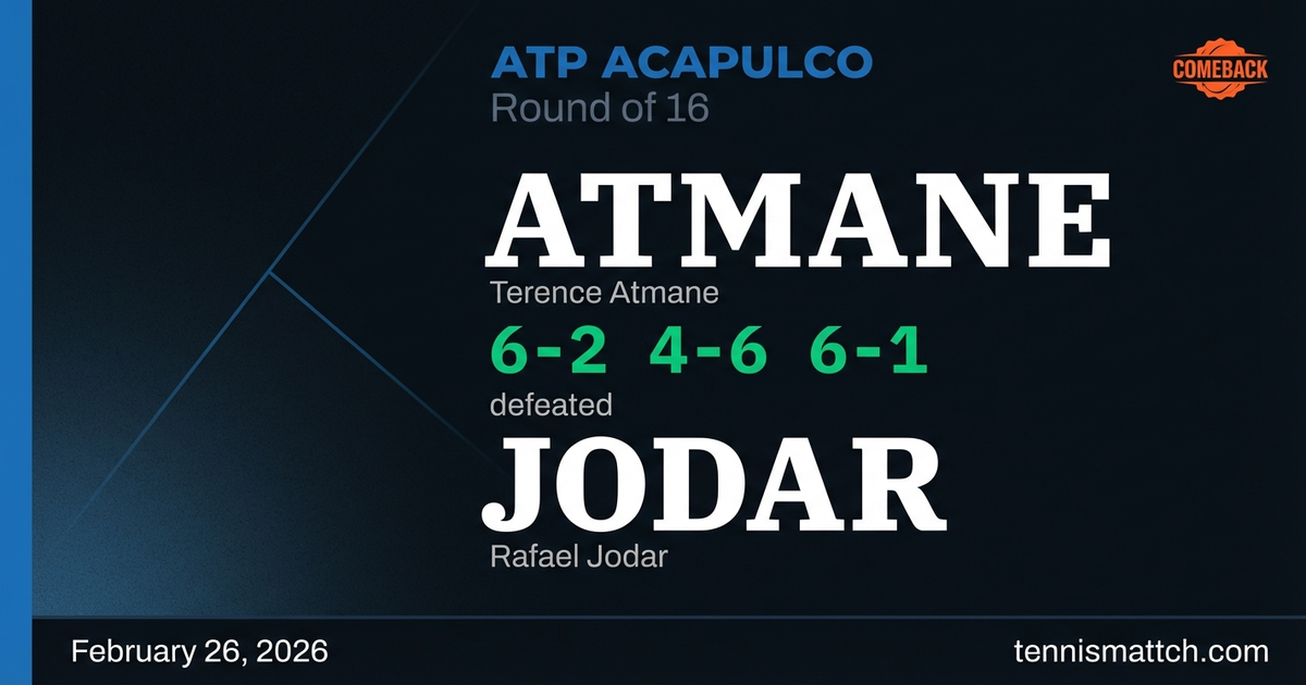 Terence Atmane vs Rafael Jodar — ATP Acapulco 2026