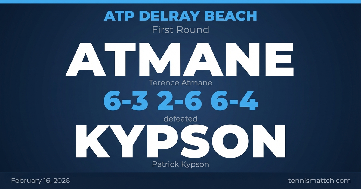 Terence Atmane vs Patrick Kypson — ATP Delray Beach 2026