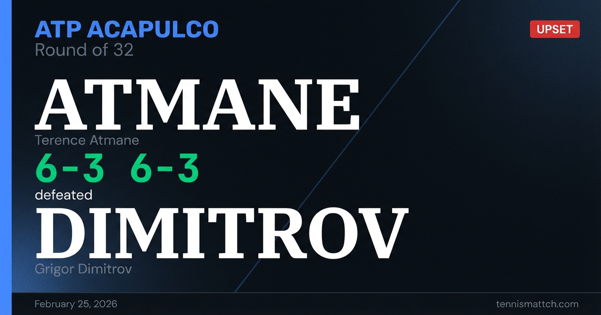 Terence Atmane vs Grigor Dimitrov — ATP Acapulco 2026