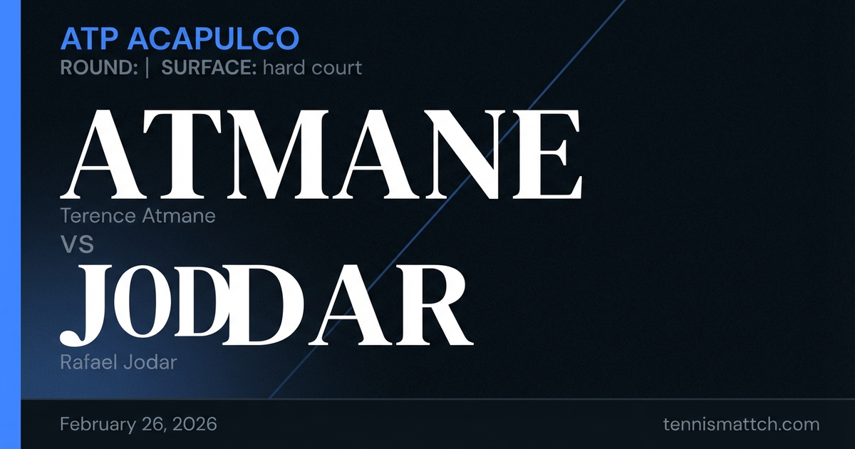 Terence Atmane vs Rafael Jodar — ATP Acapulco 2026 Preview