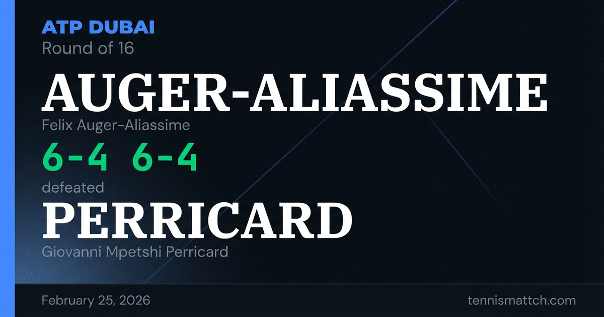Felix Auger-Aliassime vs Giovanni Mpetshi Perricard — ATP Dubai 2026