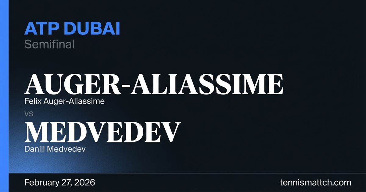 Felix Auger-Aliassime vs Daniil Medvedev — ATP Dubai 2026 Preview