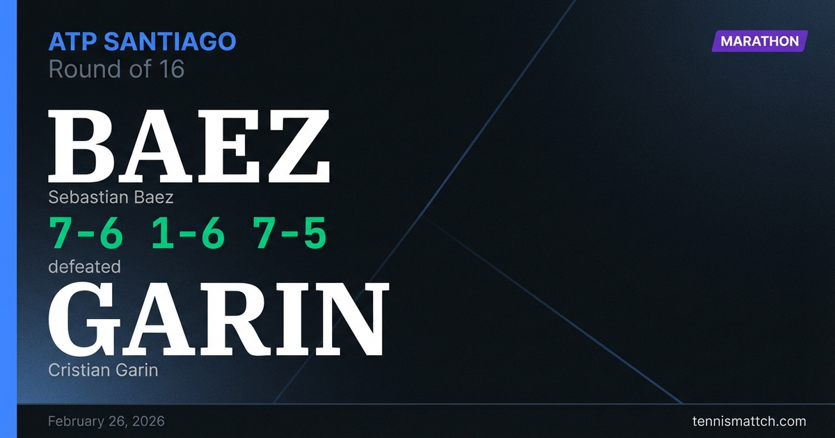 Sebastian Baez vs Cristian Garin — ATP Santiago 2026