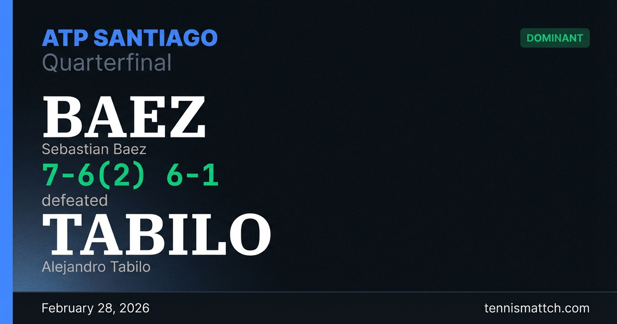 Sebastian Baez vs Alejandro Tabilo — ATP Santiago 2026