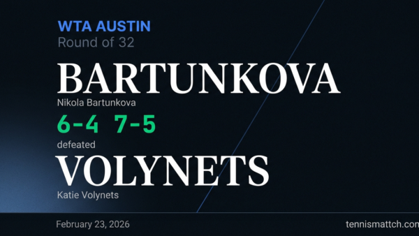 Nikola Bartunkova vs Katie Volynets — WTA Austin 2026