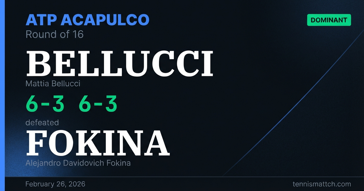 Mattia Bellucci vs Alejandro Davidovich Fokina — ATP Acapulco 2026