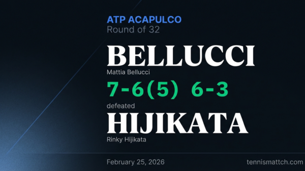 Mattia Bellucci vs Rinky Hijikata — ATP Acapulco 2026