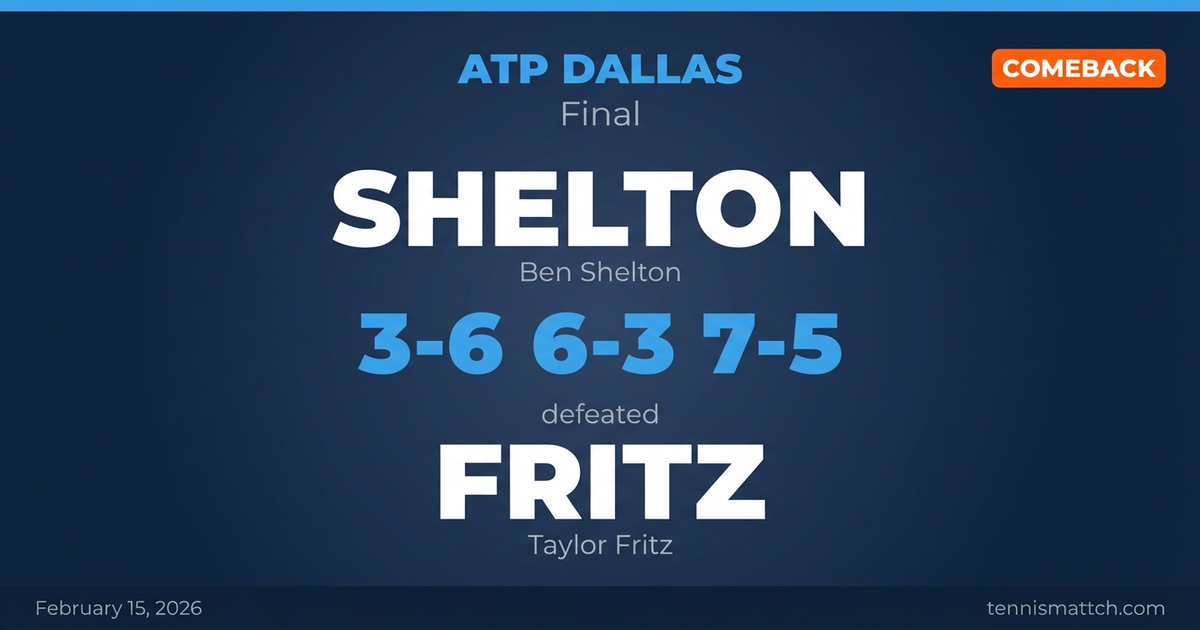 Ben Shelton vs Taylor Fritz — ATP Dallas 2026