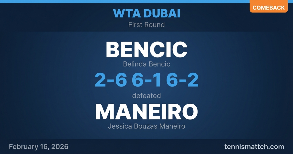 Belinda Bencic vs Jessica Bouzas Maneiro — WTA Dubai 2026
