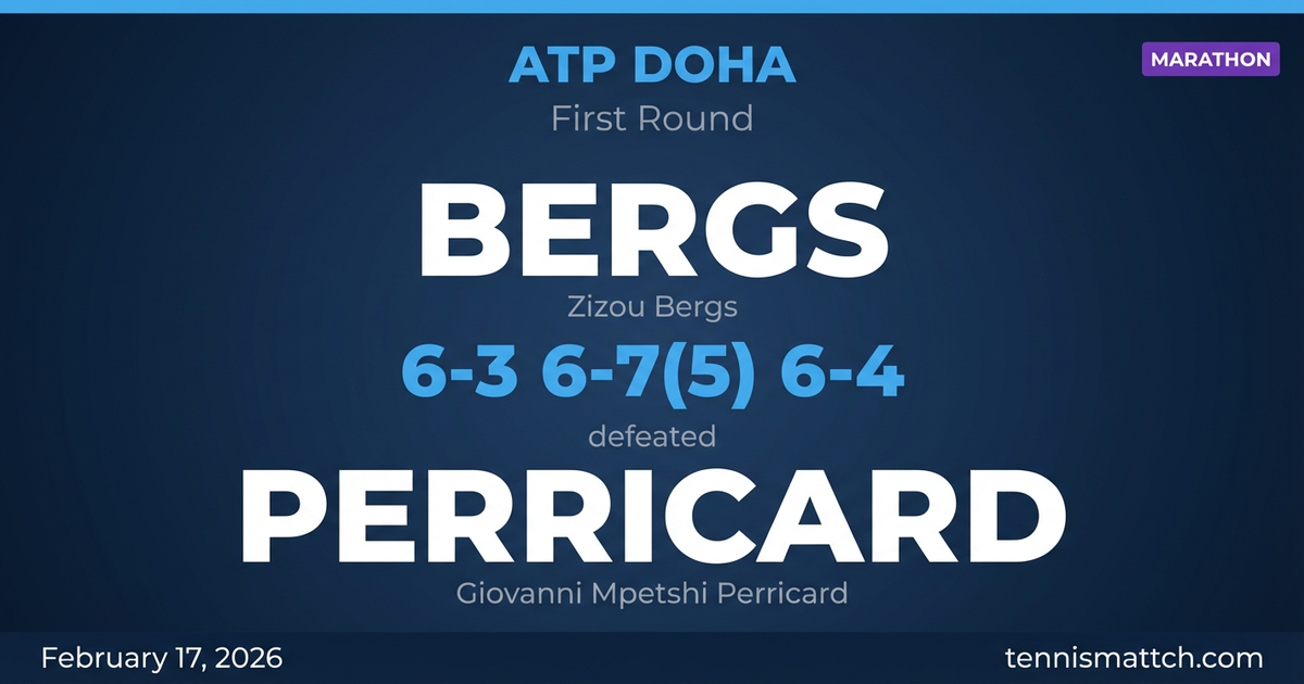 Zizou Bergs vs Giovanni Mpetshi Perricard — ATP Doha 2026