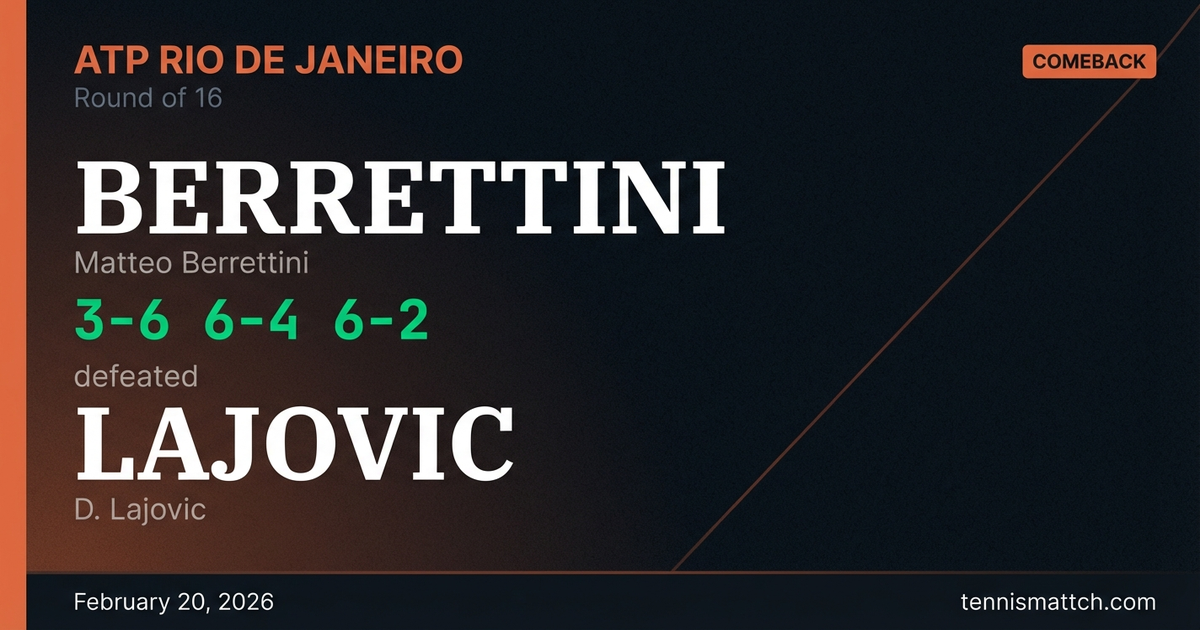 Matteo Berrettini vs D. Lajovic — ATP Rio de Janeiro 2026