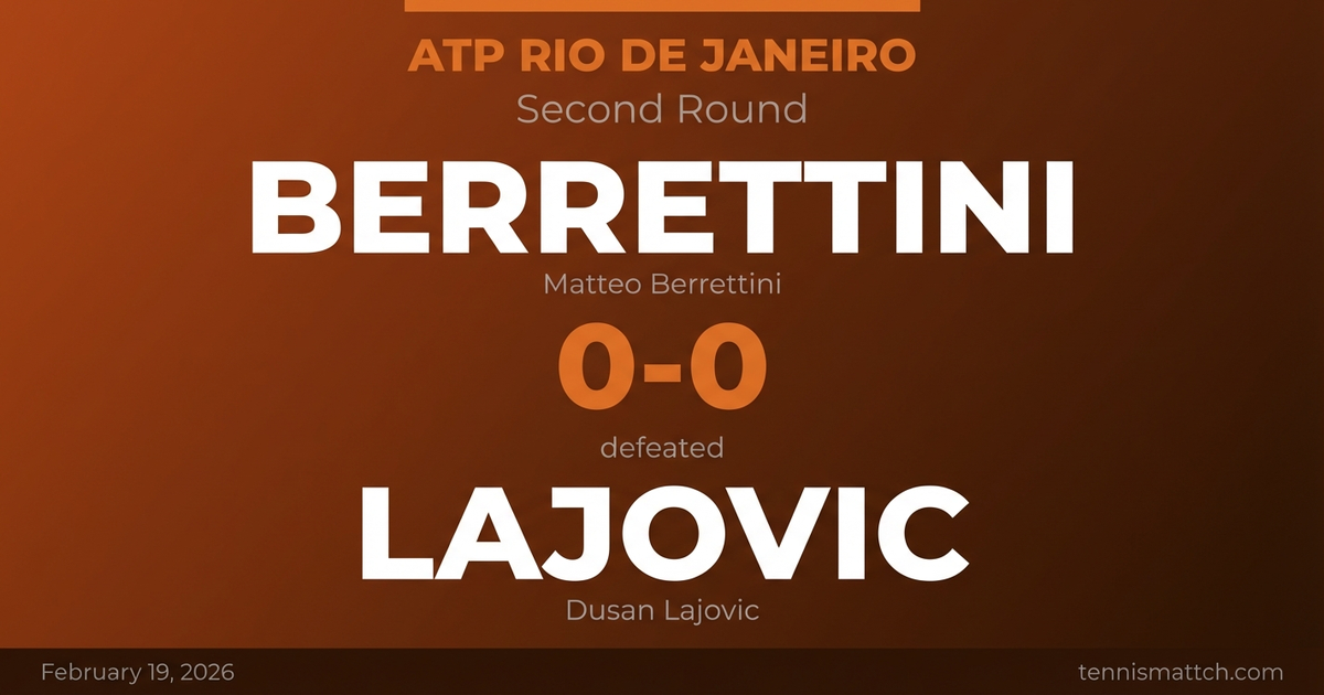 Matteo Berrettini vs Dusan Lajovic — ATP Rio de Janeiro 2026 Preview