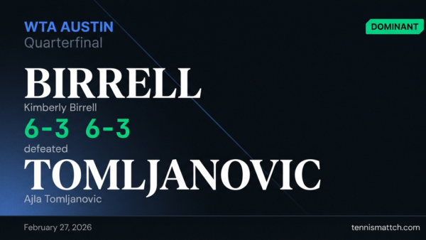 Kimberly Birrell vs Ajla Tomljanovic — WTA Austin 2026