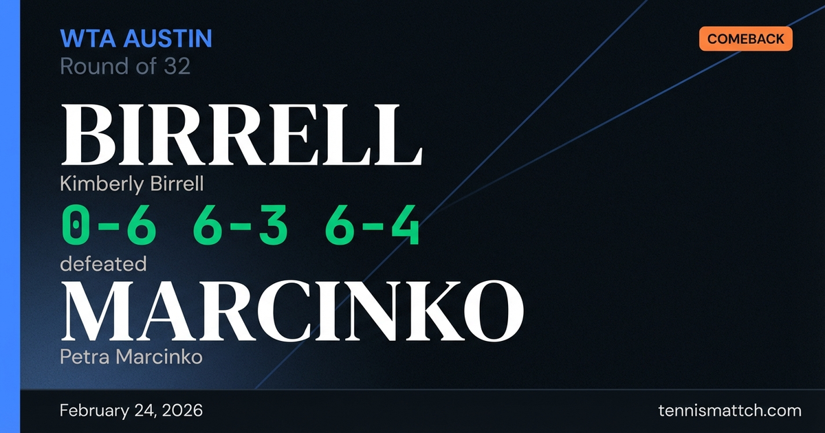 Kimberly Birrell vs Petra Marcinko — WTA Austin 2026