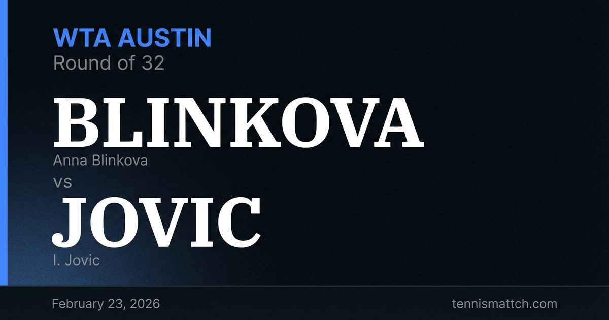 Anna Blinkova vs I. Jovic — WTA Austin 2026 Preview