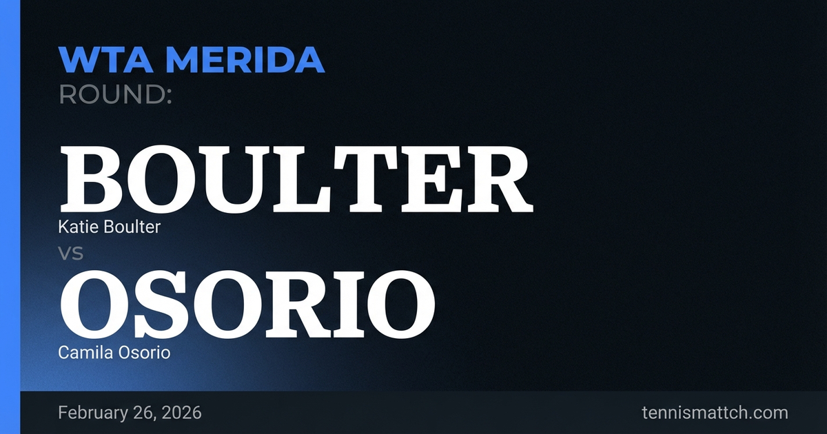 Katie Boulter vs Camila Osorio — WTA Merida 2026 Preview