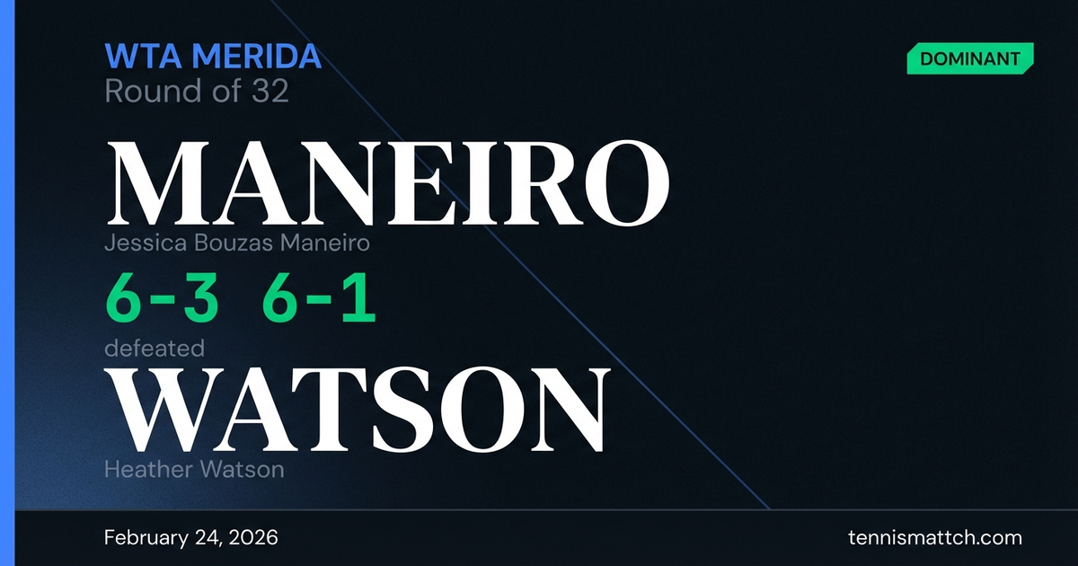 Jessica Bouzas Maneiro vs Heather Watson — WTA Merida 2026
