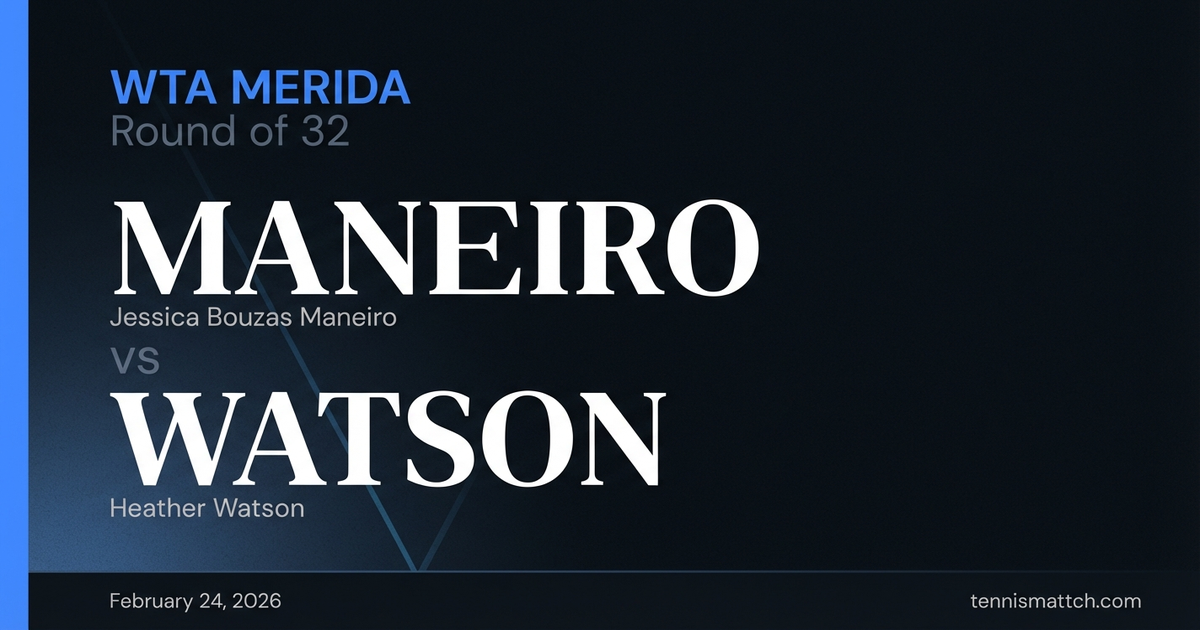 Jessica Bouzas Maneiro vs Heather Watson — WTA Merida 2026 Preview