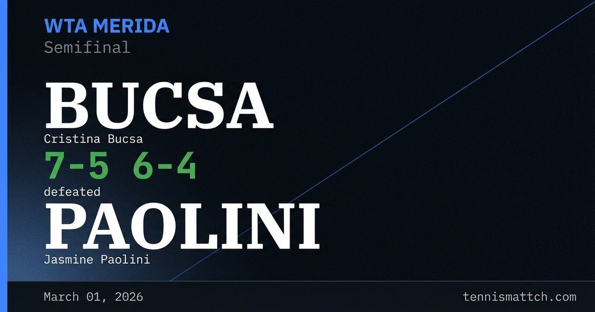 Cristina Bucsa vs Jasmine Paolini — WTA Merida 2026