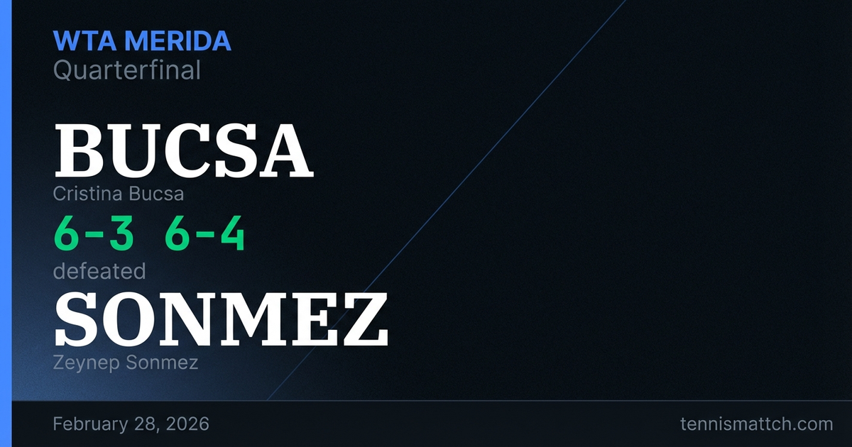 Cristina Bucsa vs Zeynep Sonmez — WTA Merida 2026