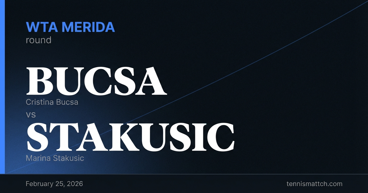 Cristina Bucsa vs Marina Stakusic — WTA Merida 2026 Preview