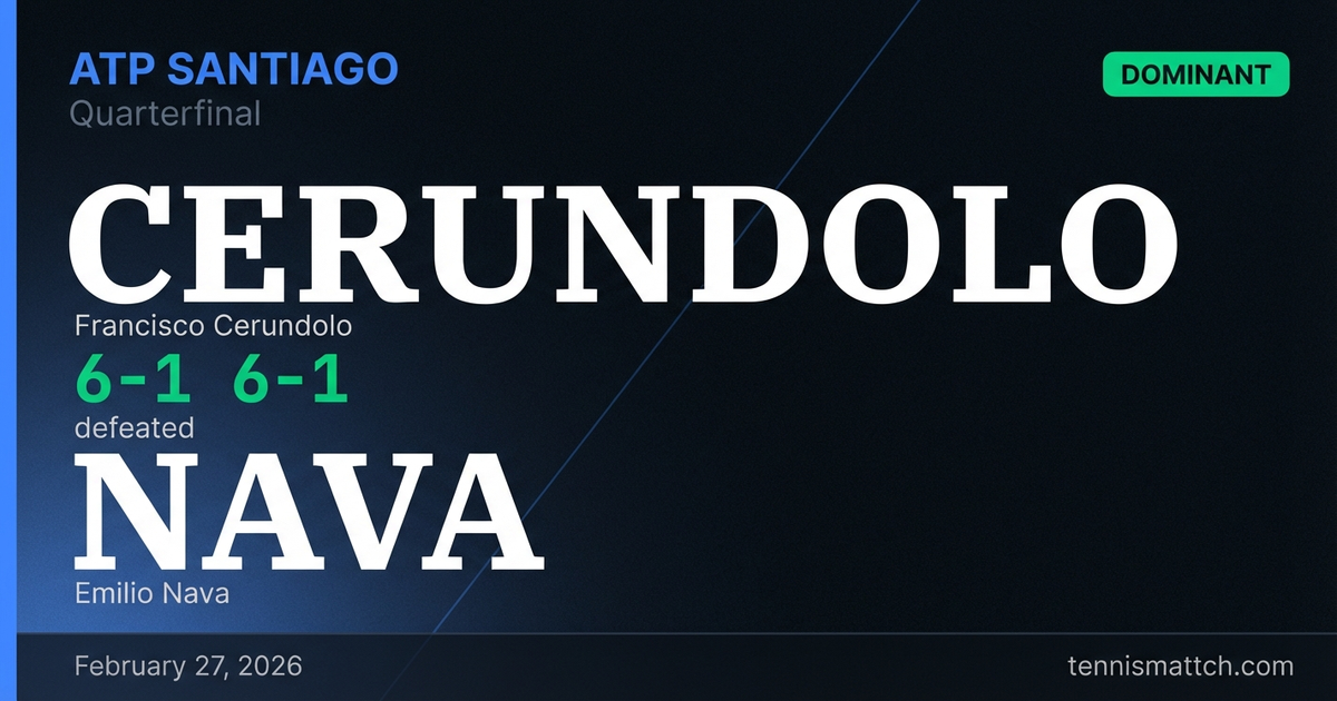 Francisco Cerundolo vs Emilio Nava — ATP Santiago 2026