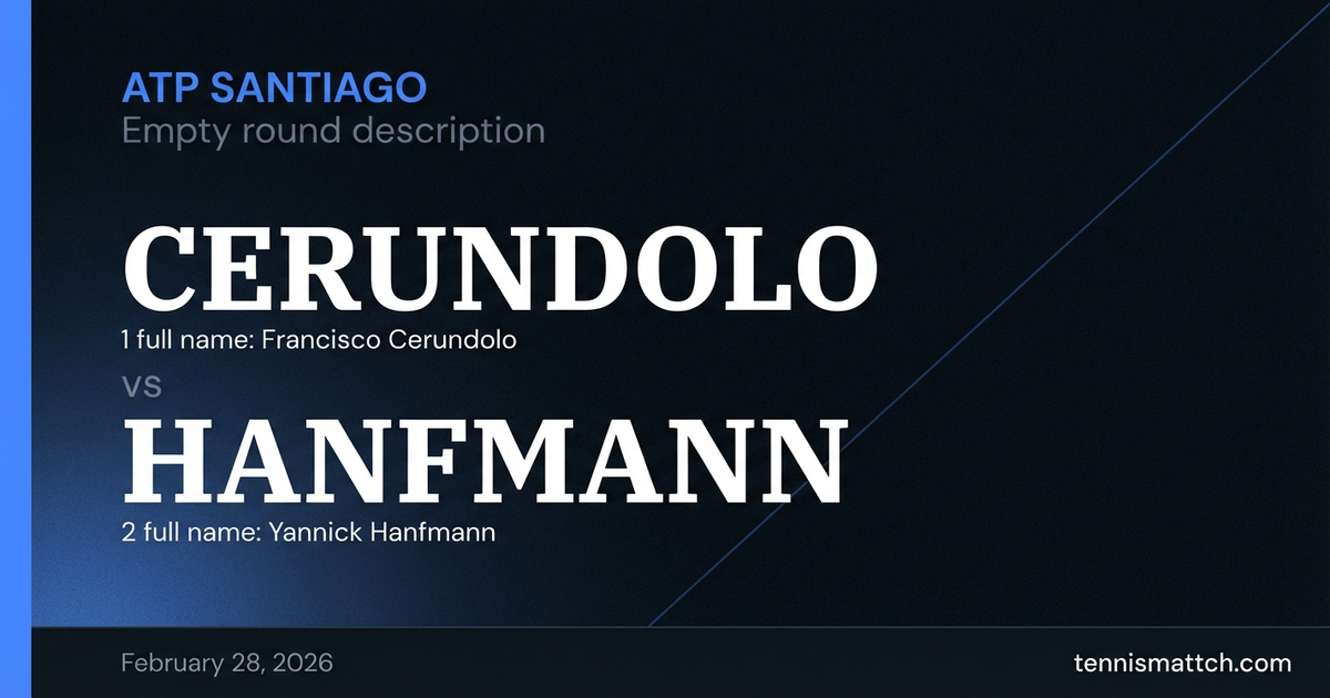 Francisco Cerundolo vs Yannick Hanfmann — ATP Santiago 2026 Preview