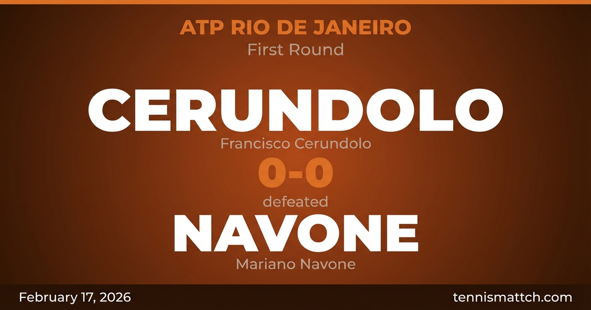 Francisco Cerundolo vs Mariano Navone — ATP Rio de Janeiro 2026 Preview