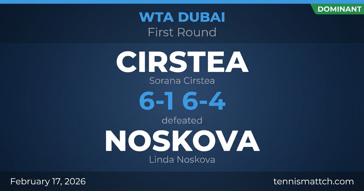 Sorana Cirstea vs Linda Noskova — WTA Dubai 2026
