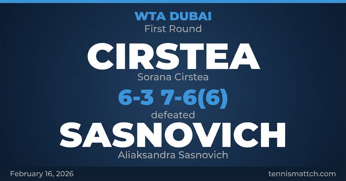 Sorana Cirstea vs Aliaksandra Sasnovich — WTA Dubai 2026