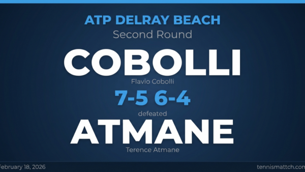 Flavio Cobolli vs Terence Atmane — ATP Delray Beach 2026