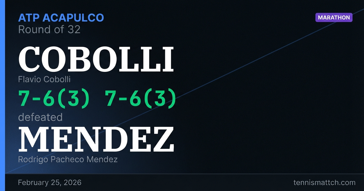 Flavio Cobolli vs Rodrigo Pacheco Mendez — ATP Acapulco 2026