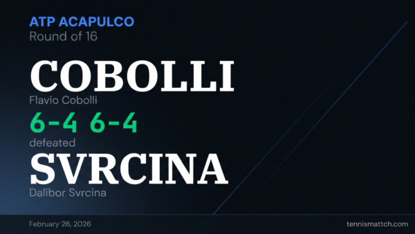 Flavio Cobolli vs Dalibor Svrcina — ATP Acapulco 2026