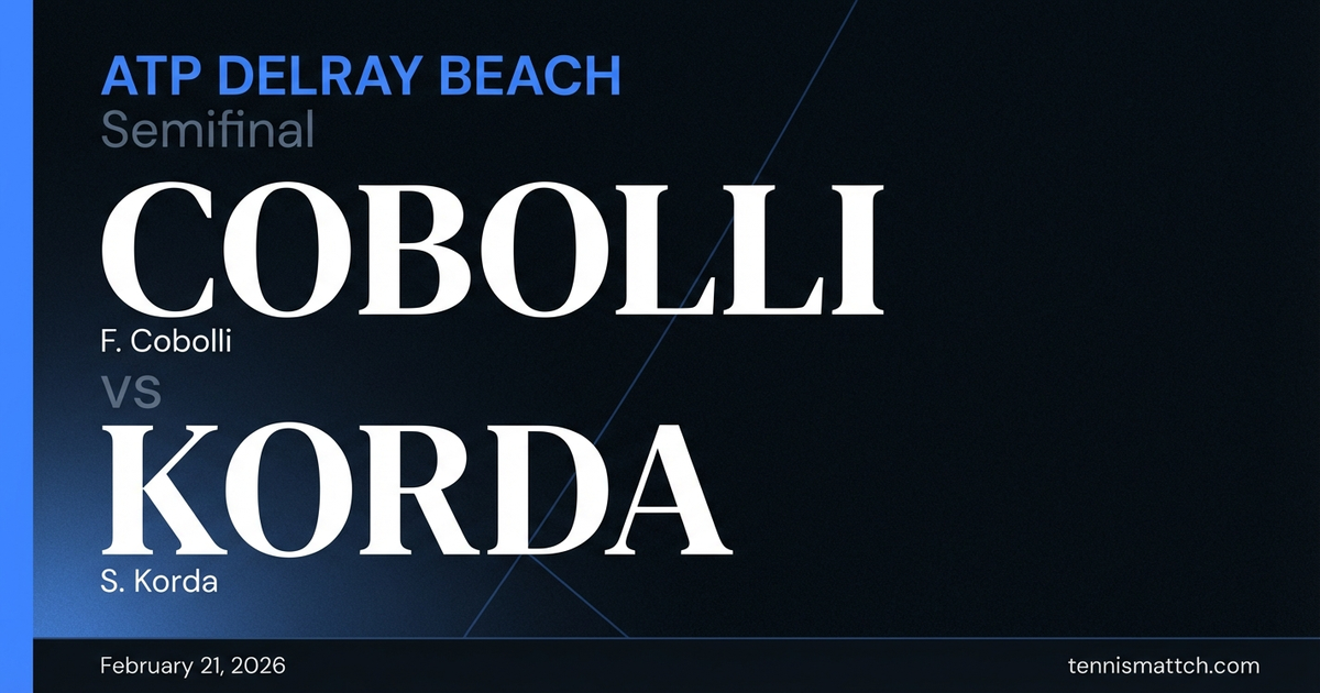 F. Cobolli vs S. Korda — ATP Delray Beach 2026 Preview