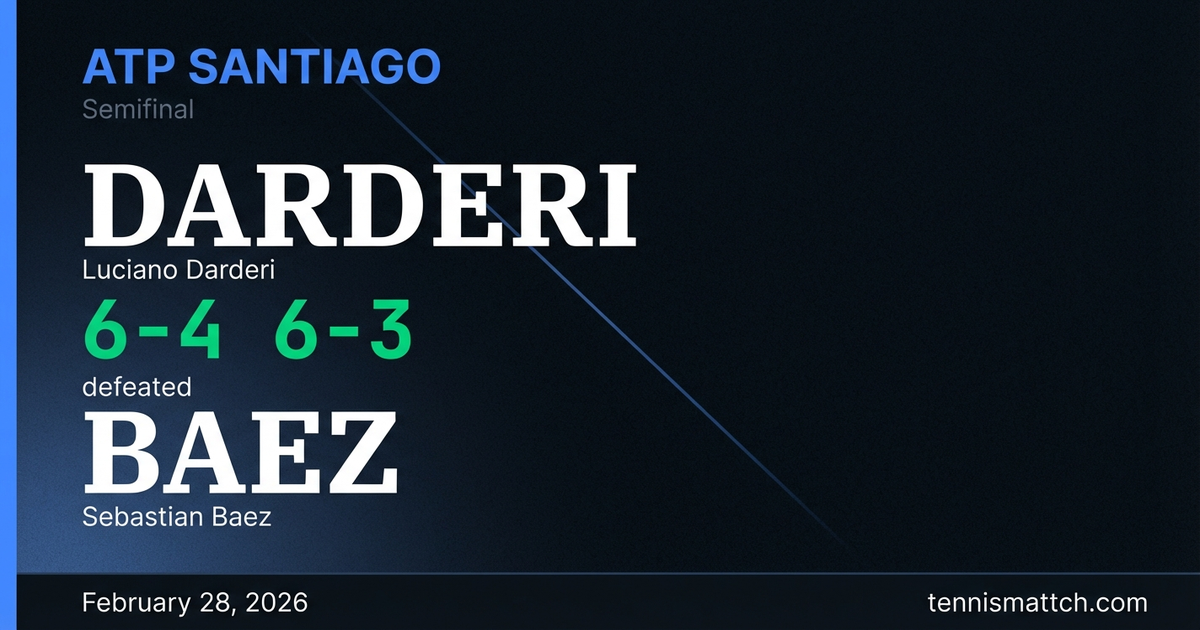 Luciano Darderi vs Sebastian Baez — ATP Santiago 2026