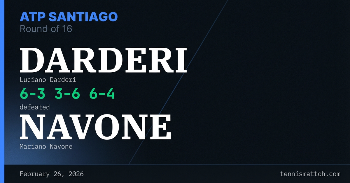 Luciano Darderi vs Mariano Navone — ATP Santiago 2026