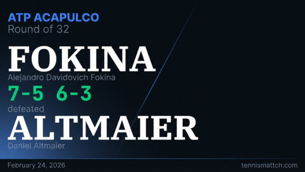 Alejandro Davidovich Fokina vs Daniel Altmaier — ATP Acapulco 2026
