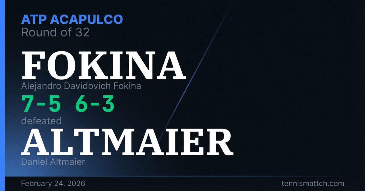 Alejandro Davidovich Fokina vs Daniel Altmaier — ATP Acapulco 2026