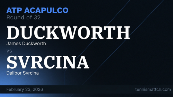 James Duckworth vs Dalibor Svrcina — ATP Acapulco 2026 Preview