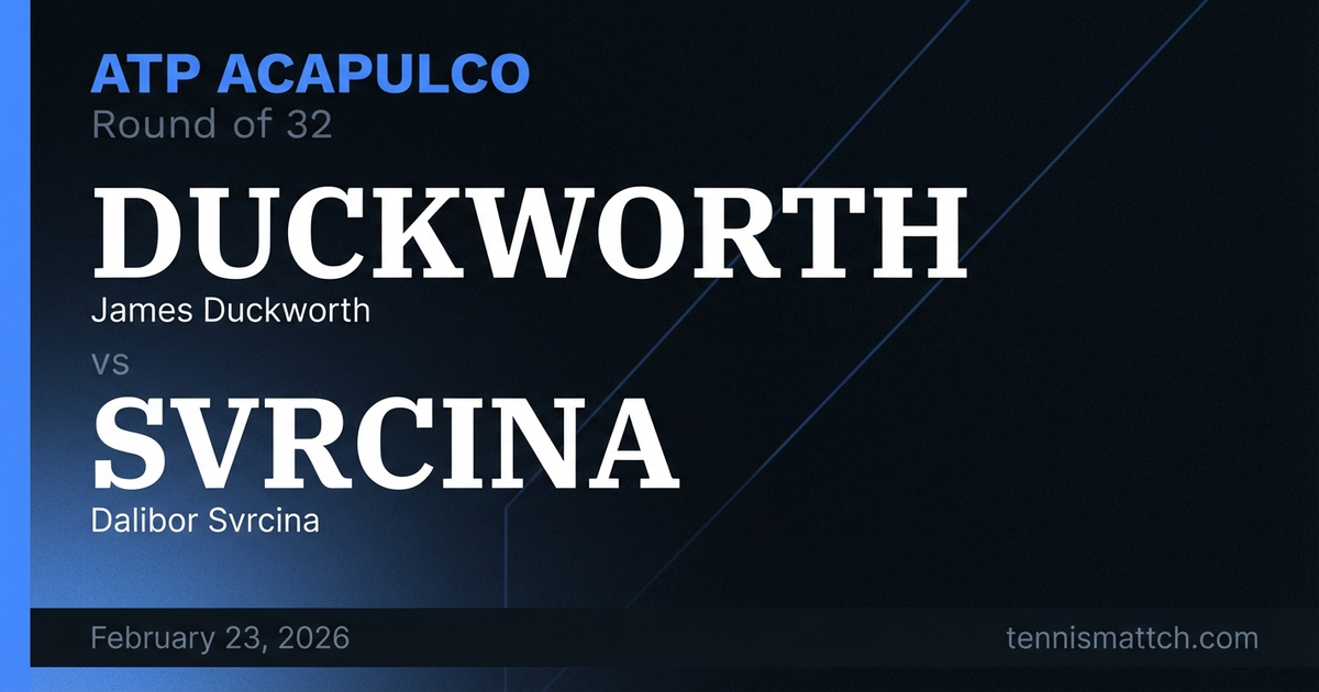 James Duckworth vs Dalibor Svrcina — ATP Acapulco 2026 Preview